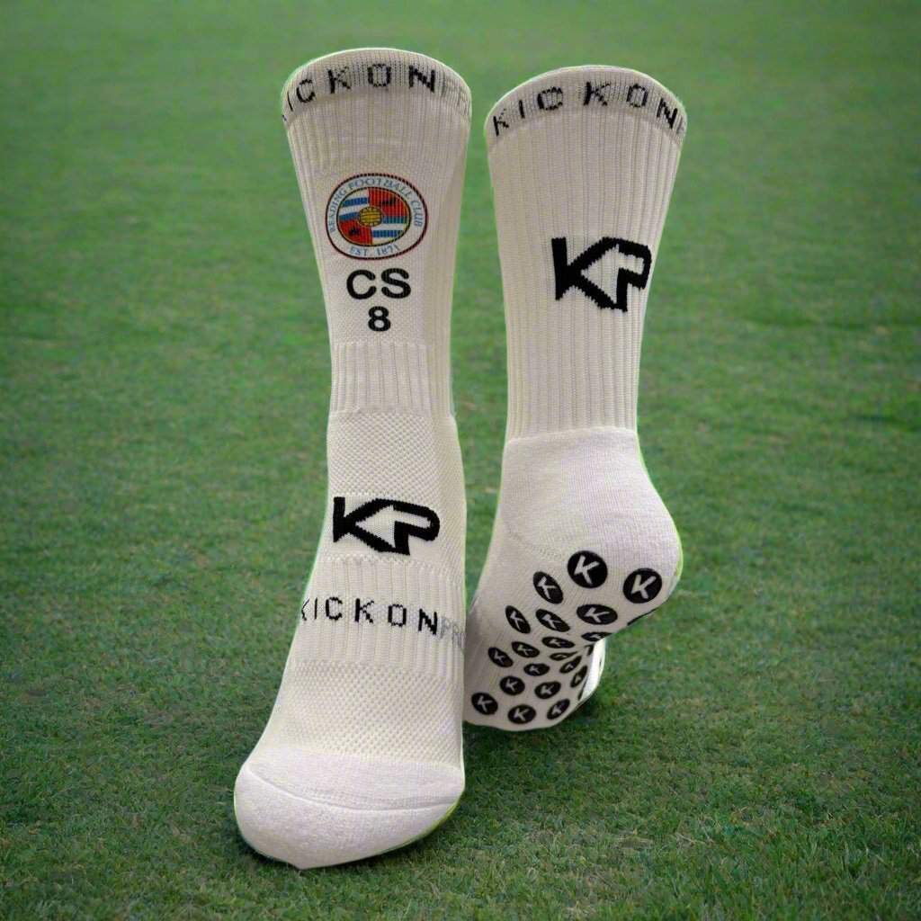 Personalised KickonPro Grip Socks For Athletes - White