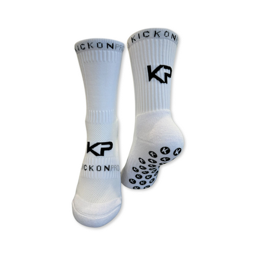 KickonPro Grip Socks For Athletes - White